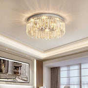 Living Room Luxury Crystal Bars Round Flush Mount Light