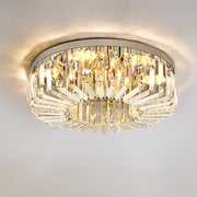 Living Room Luxury Crystal Bars Round Flush Mount Light