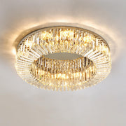 Living Room Luxury Crystal Bars Round Flush Mount Light