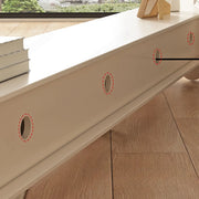 Living Room White Wood Rectangular Drawers TV Stand