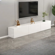 Living Room White Wooden Rectangular Drawers TV Stand