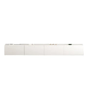 Living Room White Wooden Rectangular Drawers TV Stand