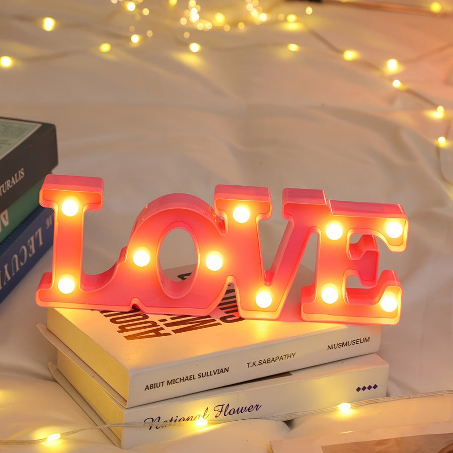 Illuminated Rustic "Love" Decor Sign