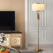 Luxurious Drum Shade Gold Metal LED Floor Lamp