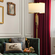Luxurious Drum Shade Gold Metal LED Floor Lamp