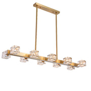 Luxurious Gold Crystal Square Island Pendant Light