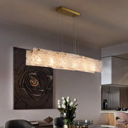 Luxurious Rectangular Glass Island Pendant Light