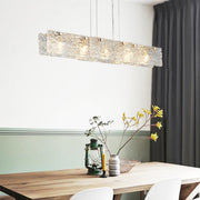 Luxurious Rectangular Glass Island Pendant Light