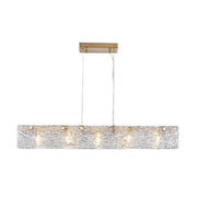 Luxurious Rectangular Glass Island Pendant Light