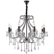 Luxury 8 Candle Crystal Chandelier Adjustable Height