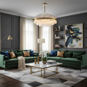 Luxury Brass Tierd Circular Round Clear Crystal Chandelier