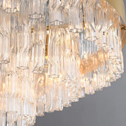 Luxury Brass Tierd Circular Round Clear Crystal Chandelier