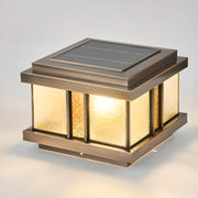 Luxury Bronze Solar Square Metal Outdoor Pillar Light