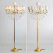 Luxury Candle Gold Crystal Chandelier Floor Lamp