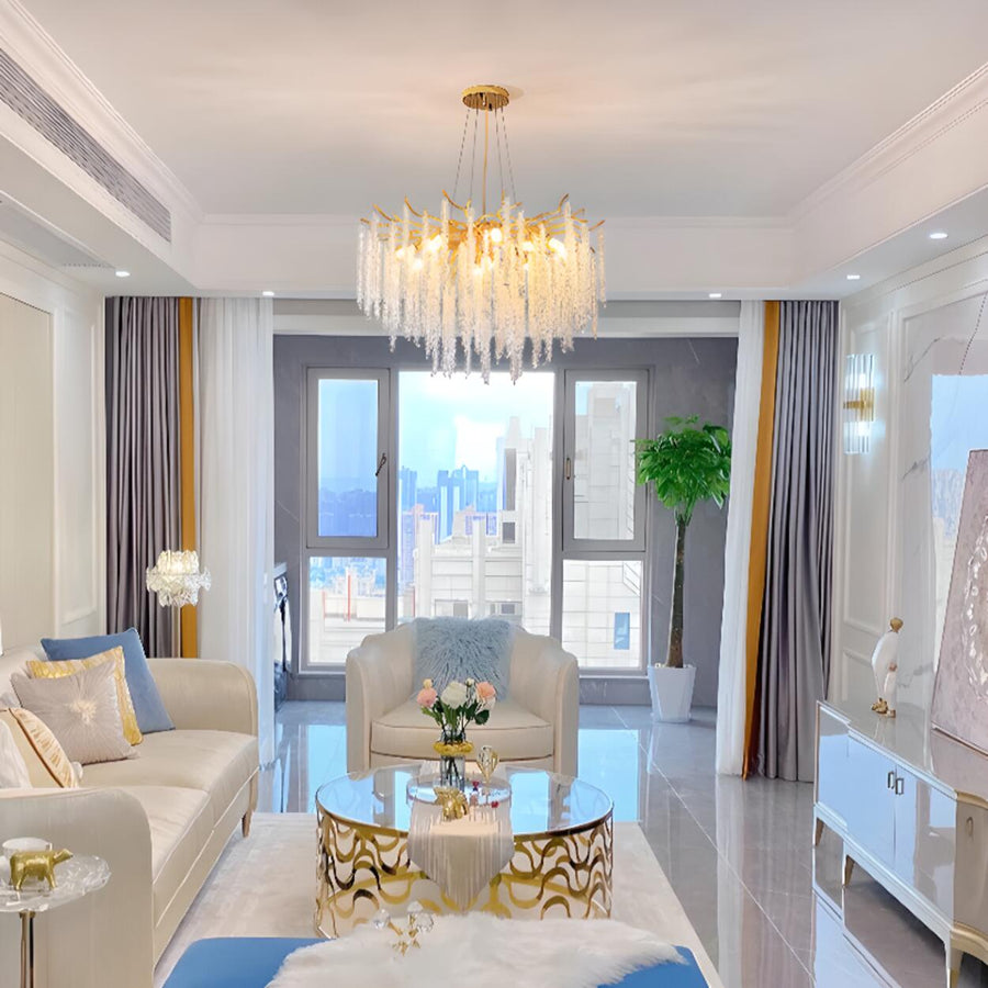 Luxury Cascading Crystal Chandelier Adjustable Height