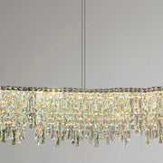 Luxury Crystal Cascading Prisms Island Chandelier Light