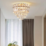 Luxury Crystal Flower Flush Mount Light Living Room