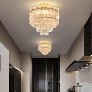 Luxury Crystal Flower Flush Mount Light Living Room