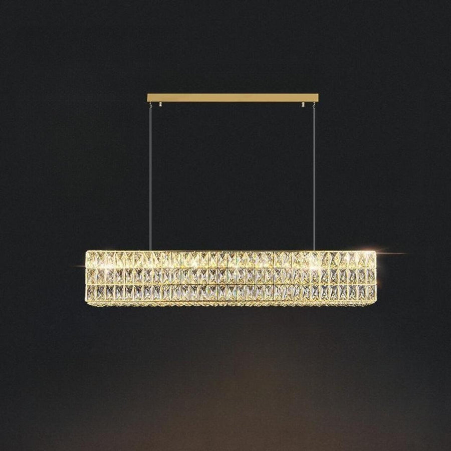 Luxury Crystal Rectangular Dining Island Pendant Light