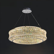 Luxury Crystal Ring Hanging Chandelier Adjustable Height