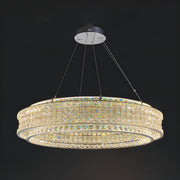 Luxury Crystal Ring Hanging Chandelier Adjustable Height