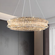 Luxury Crystal Ring Hanging Chandelier Adjustable Height