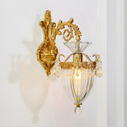 Luxury Crystal Wall Sconce with Gold Finish, Double Light
