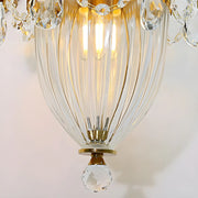 Luxury Crystal Wall Sconce with Gold Finish, Double Light