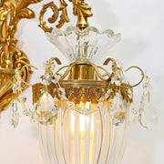 Luxury Crystal Wall Sconce with Gold Finish, Double Light