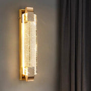 Luxury Geometric Crystal Panel Gold Wall Sconce