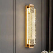 Luxury Geometric Crystal Panel Gold Wall Sconce