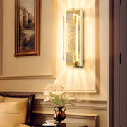 Luxury Geometric Crystal Panel Gold Wall Sconce