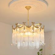 Luxury Rectangular Crystal Gold Ceiling Chandelier