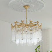 Luxury Rectangular Crystal Gold Ceiling Chandelier