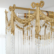Luxury Rectangular Crystal Gold Ceiling Chandelier