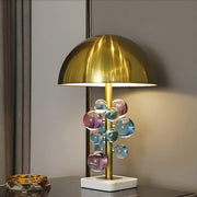 Luxury Gold Dome Art Glass Decoration Metal Table Lamp