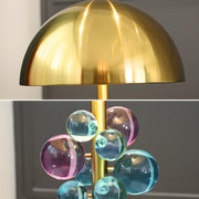 Luxury Gold Dome Art Glass Decoration Metal Table Lamp