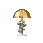 Luxury Gold Dome Art Glass Decoration Metal Table Lamp