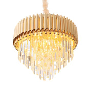 Luxury Golden Clear Crystal Tiered Chandelier Bedroom