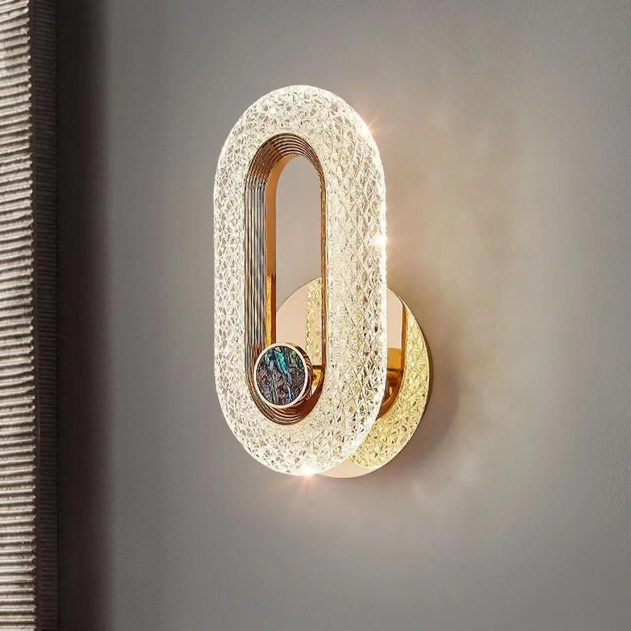 Luxury Modern Crystal Golden Oval Wall Sconce