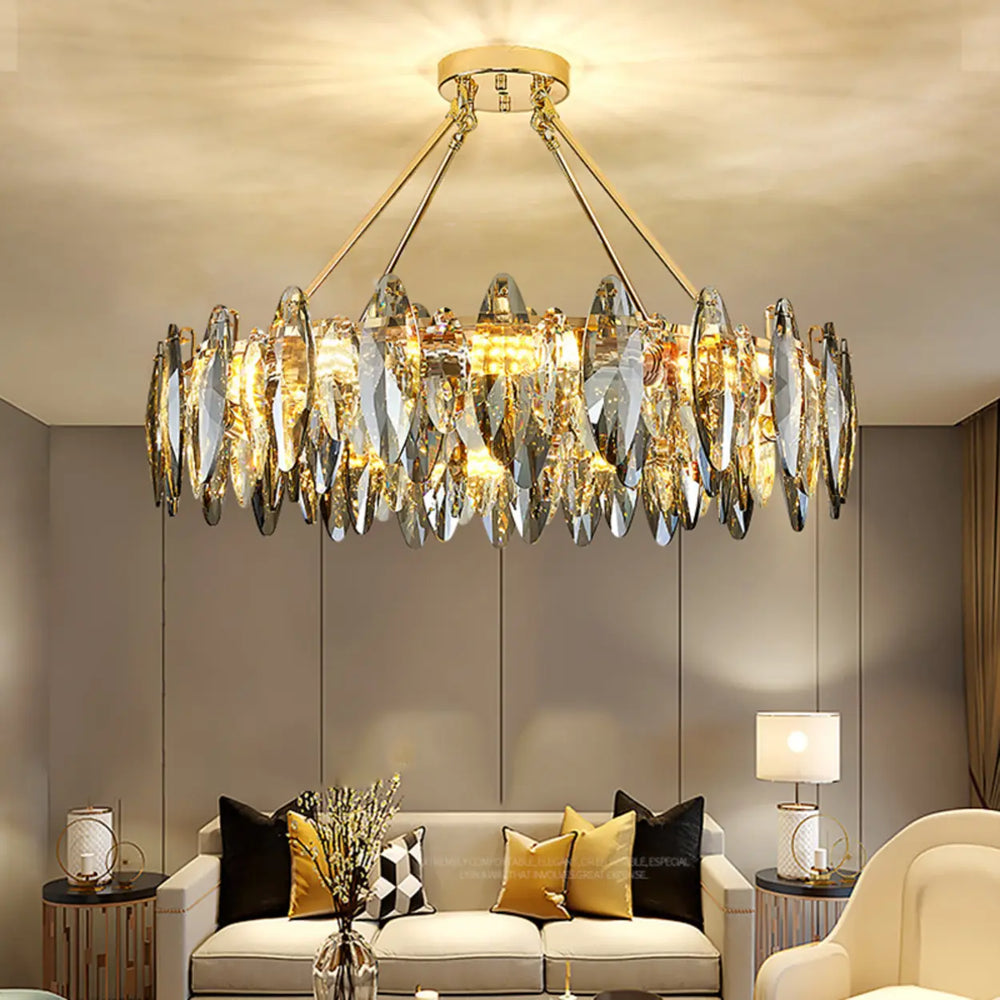 Luxury Modern Crystal Oval Round Living Room Chandelier