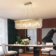 Luxury Rectangular Crystal Island Chandelier Light