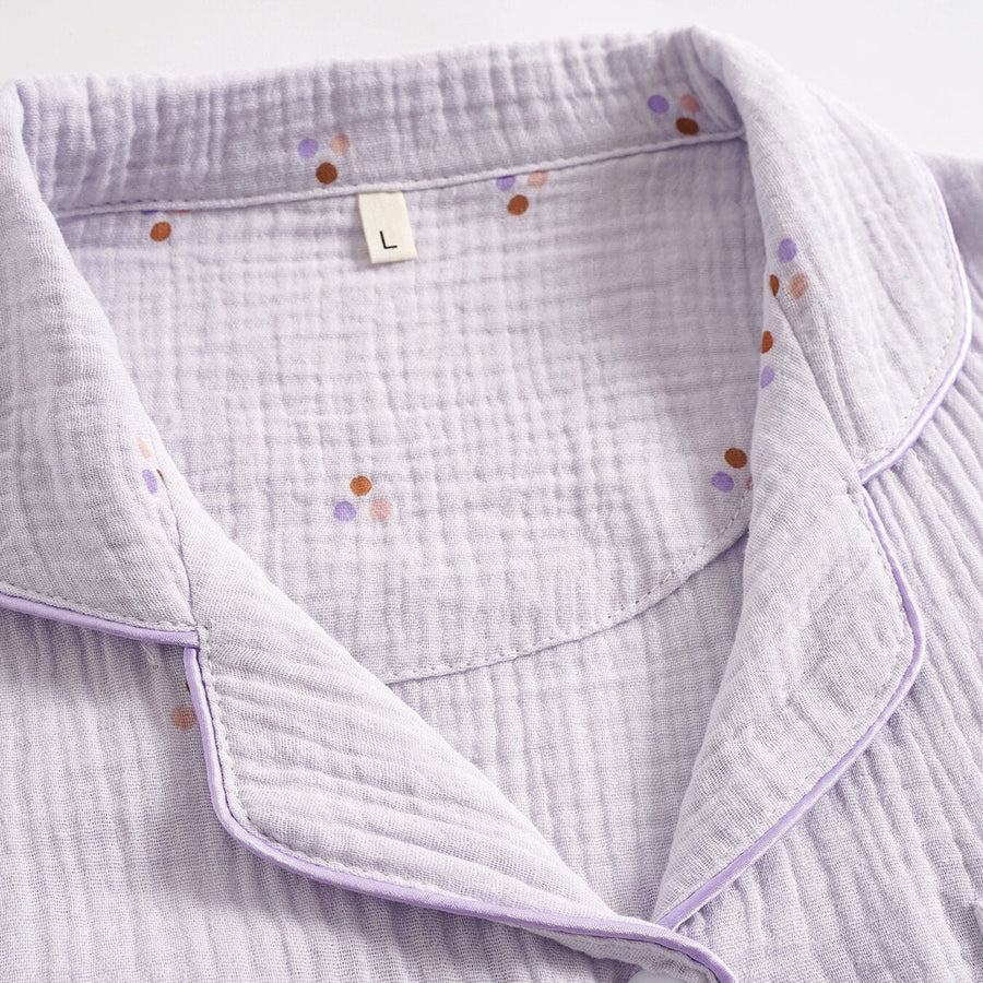 Long-Sleeve Pastel Purple Pajama Set