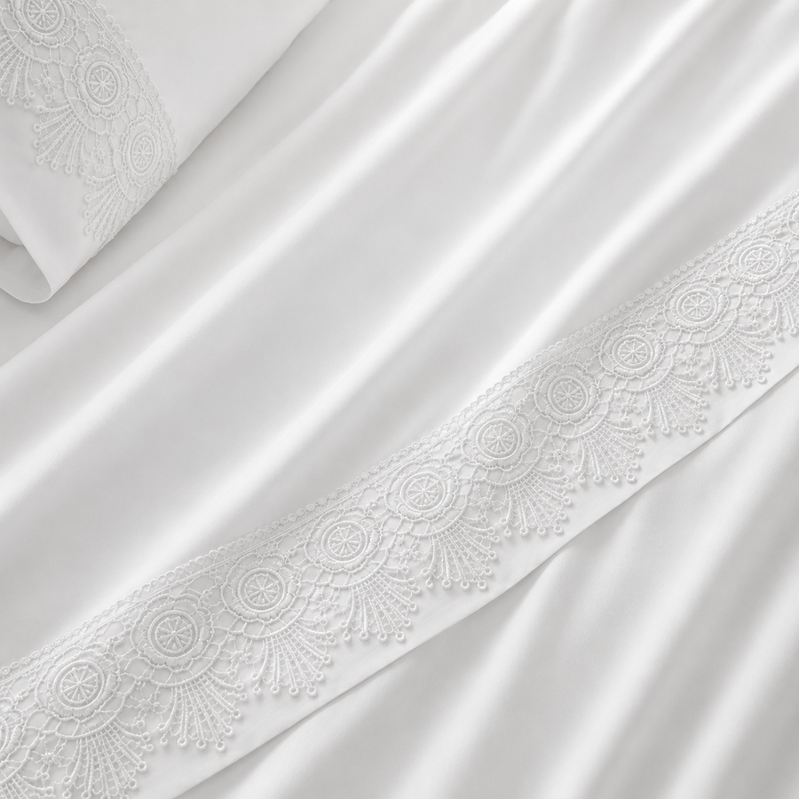 Alejandra Soft Cotton Embroidered Sheet Set - USA