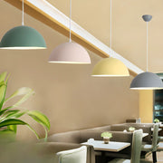 Matte Metal Dome Pendant Light Adjustable Height