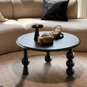 Mid-Century Modern Artistic Leg Small Round Wood Coffee Table