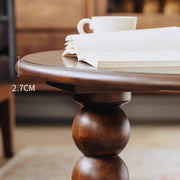 Mid-Century Modern Artistic Leg Small Round Wood Coffee Table
