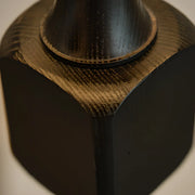 Mid-Century Modern Barrel Fabric Black Wood Floor Lamp