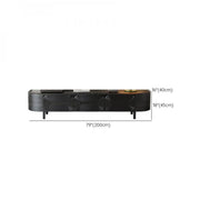 Mid-Century Modern Black Wood TV Stand with Drawers