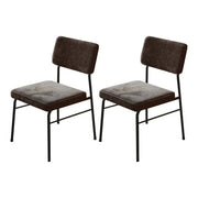 Mid-Century Modern Brown Corduroy Upholstered Dining Chair